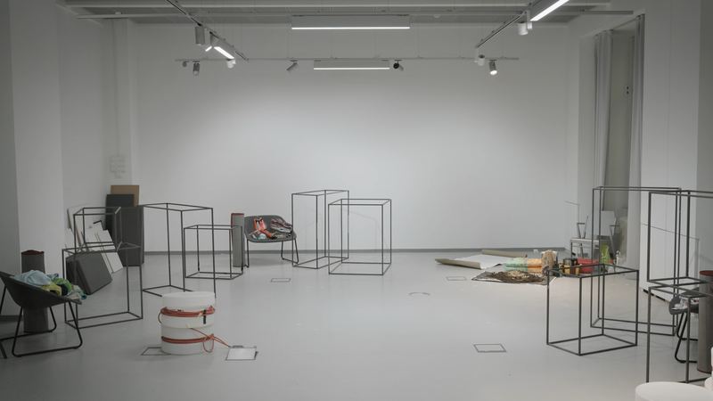 Der leere Ausstellungsraum vor dem Aufbau