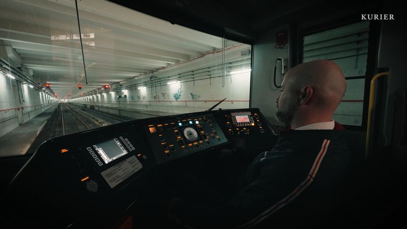 Blick aus dem Führerstand in den Tunnel
